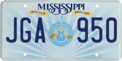 MS license plate JGA950