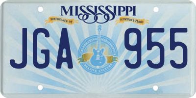 MS license plate JGA955
