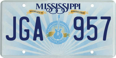 MS license plate JGA957