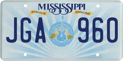 MS license plate JGA960