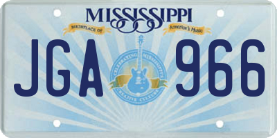 MS license plate JGA966