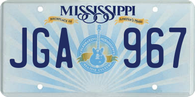 MS license plate JGA967