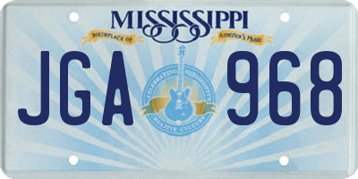 MS license plate JGA968