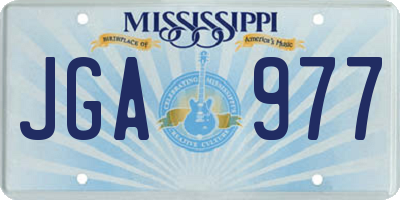 MS license plate JGA977