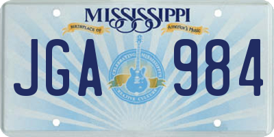 MS license plate JGA984