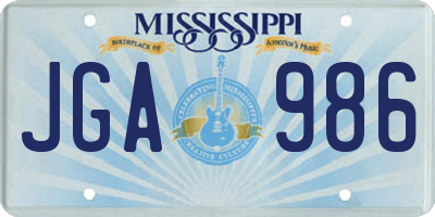 MS license plate JGA986