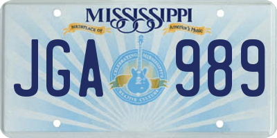 MS license plate JGA989