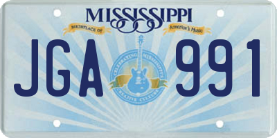 MS license plate JGA991