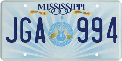 MS license plate JGA994