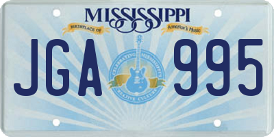 MS license plate JGA995