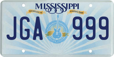 MS license plate JGA999
