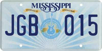 MS license plate JGB015