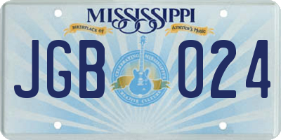 MS license plate JGB024