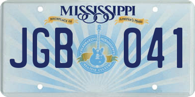 MS license plate JGB041