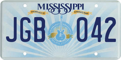 MS license plate JGB042