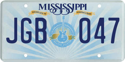 MS license plate JGB047