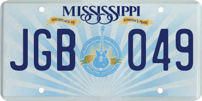 MS license plate JGB049