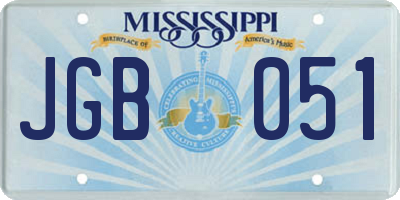 MS license plate JGB051