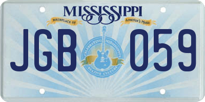MS license plate JGB059
