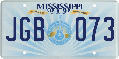 MS license plate JGB073