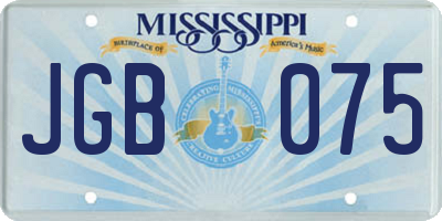 MS license plate JGB075