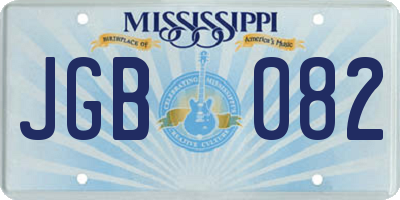 MS license plate JGB082