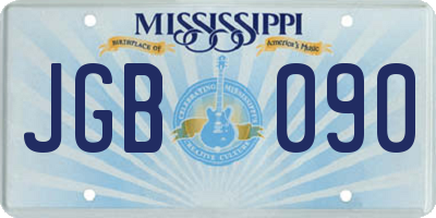 MS license plate JGB090