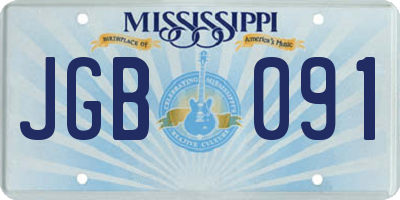 MS license plate JGB091