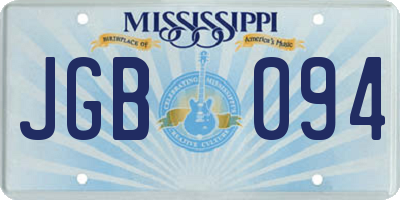 MS license plate JGB094