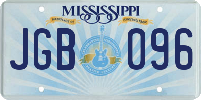 MS license plate JGB096