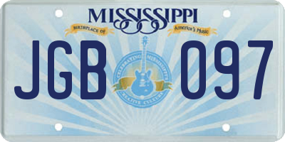 MS license plate JGB097