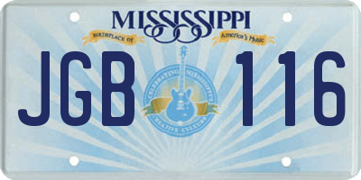 MS license plate JGB116