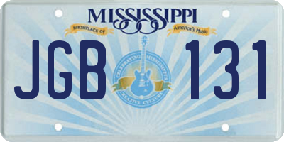MS license plate JGB131
