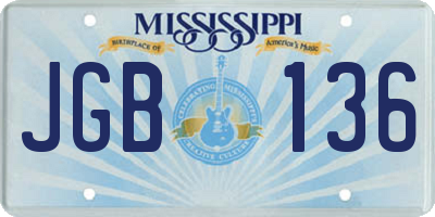 MS license plate JGB136