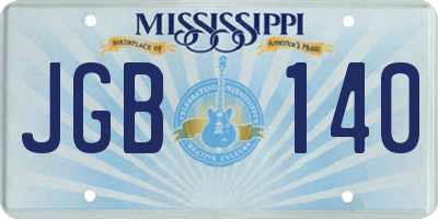 MS license plate JGB140