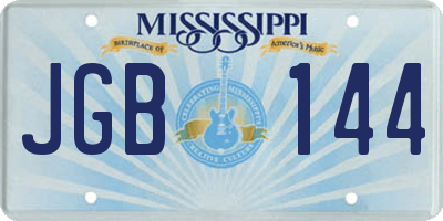 MS license plate JGB144