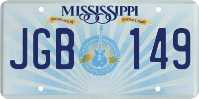MS license plate JGB149