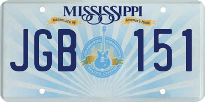MS license plate JGB151