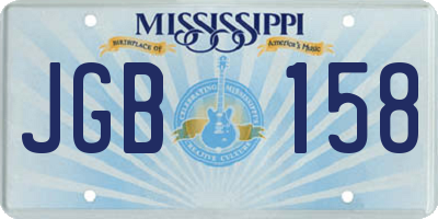 MS license plate JGB158