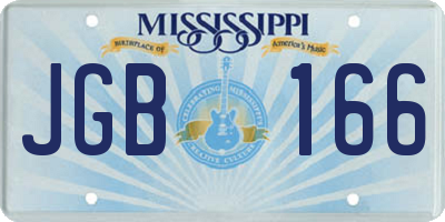 MS license plate JGB166