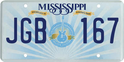 MS license plate JGB167