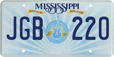 MS license plate JGB220