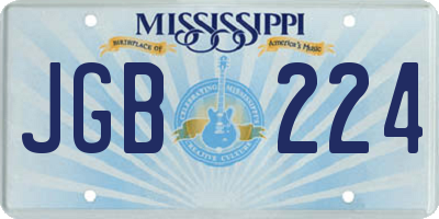 MS license plate JGB224