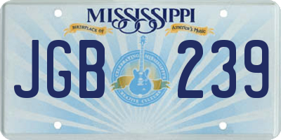 MS license plate JGB239