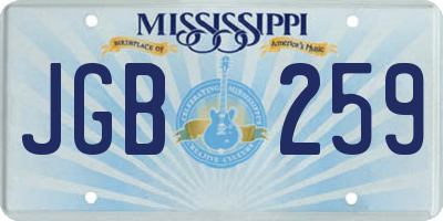 MS license plate JGB259
