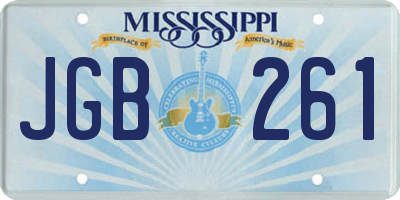 MS license plate JGB261