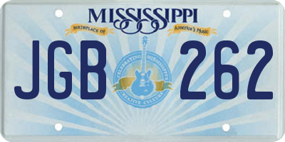 MS license plate JGB262
