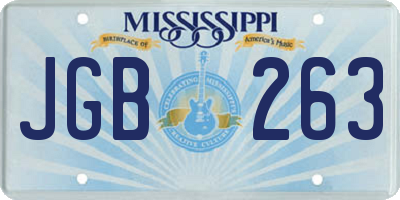 MS license plate JGB263