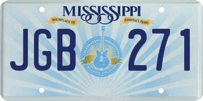 MS license plate JGB271