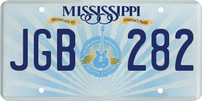 MS license plate JGB282